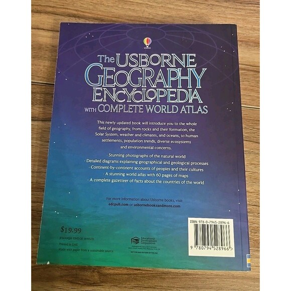 Usborne Geography Encyclopedia With Complete World Atlas Homeschool Educational - Picture 4 of 8